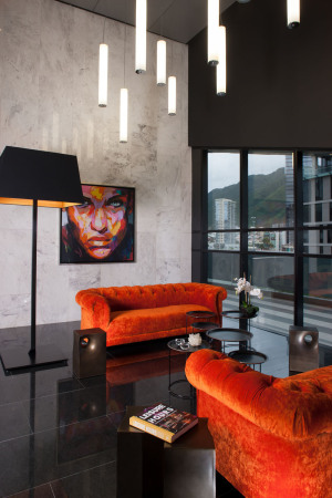 GLR arquitectos, Gilberto L. Rodrguez, Magma Towers, Monterrey, Nuevo Len, Mxico, Mexiko Stadt, Fassade, Monolith, Wohnungsbau, gemischte Nutzung, Wohnturm, Dachgarten, Fitnessstudio, Pool, Loft, penthouse, Penthaus, Balkon