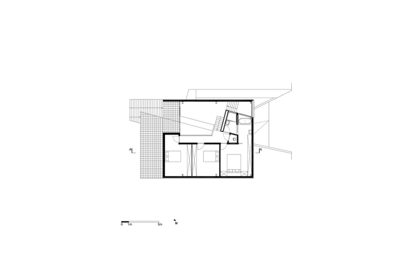 Vosholenweg 9, Belgien, Sint-Pieters-Leeuw, Einfamilienhaus, Villa, Khe, Schindeln, Zementschindeln, Dorf, Stijn Bollaert, Glas, Beton, Moderne, Garage, Tiefgarage, Untergeschoss, Domus, Dezeen, Archdaily, cement tiles, NU architectuuratelier, dezeen, offener Raum, fleiender Grundriss