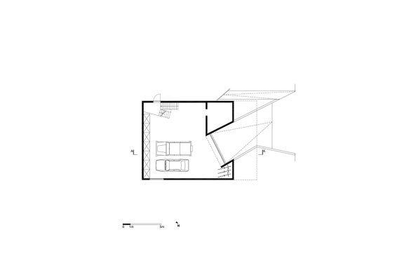 Vosholenweg 9, Belgien, Sint-Pieters-Leeuw, Einfamilienhaus, Villa, Khe, Schindeln, Zementschindeln, Dorf, Stijn Bollaert, Glas, Beton, Moderne, Garage, Tiefgarage, Untergeschoss, Domus, Dezeen, Archdaily, cement tiles, NU architectuuratelier, dezeen, offener Raum, fleiender Grundriss