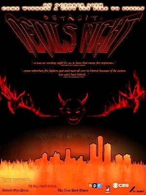 Devil's Night: In den Nchten vor Halloween wurden in Detroit alljhrlich Hunderte leer stehender Huser in Brand gesteckt (Plakatkunst: Jeff Karolski)