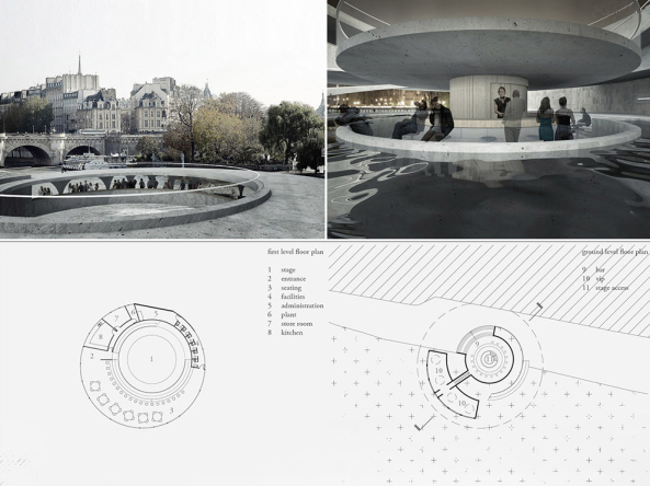 Pedro Manuel Ara�jo, Michael Oliveira,Tomas Ghisellini, Andrea Andreotti, Nicola Cataldo, joon Bom Shim, Frank Dittel, Andreas Bl�dow, Vera K�lblin, Belinda Pradella, Szymon Nowakowski, Jedrzej Pawlaczyk, Dorota Piechocinska, Alan Lau, Sand Helsel, Vivian Johnny, Kwang Min Lee, Jae Hyun Kim, Hyung Gyu Kim, Kenny Kim, Luiz Eduardo Lupatini, Hideaki Nishimura, Oliwia Stachowska, Anna Sokalska, Champagnerbar, Paris, Pont des Arts, Br�cke, Wettbewerb, Studentenwettbewerb, Pavillon, Glaskasten, Pariscope, Architectural Competition, Concours d'Architecture, Studenten, Architekturwettbewerb, Ideenwettbewerb, Alkohol, Cocktails, Dekadenz, River Champagne Bar, France, Frankreich, Seine, AC-CA