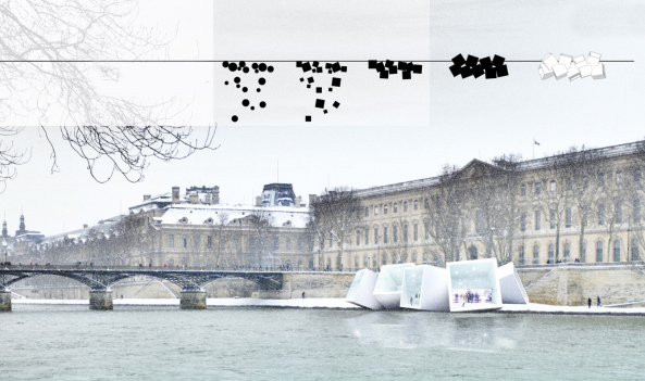 Pedro Manuel Ara�jo, Michael Oliveira,Tomas Ghisellini, Andrea Andreotti, Nicola Cataldo, joon Bom Shim, Frank Dittel, Andreas Bl�dow, Vera K�lblin, Belinda Pradella, Szymon Nowakowski, Jedrzej Pawlaczyk, Dorota Piechocinska, Alan Lau, Sand Helsel, Vivian Johnny, Kwang Min Lee, Jae Hyun Kim, Hyung Gyu Kim, Kenny Kim, Luiz Eduardo Lupatini, Hideaki Nishimura, Oliwia Stachowska, Anna Sokalska, Champagnerbar, Paris, Pont des Arts, Br�cke, Wettbewerb, Studentenwettbewerb, Pavillon, Glaskasten, Pariscope, Architectural Competition, Concours d'Architecture, Studenten, Architekturwettbewerb, Ideenwettbewerb, Alkohol, Cocktails, Dekadenz, River Champagne Bar, France, Frankreich, Seine, AC-CA