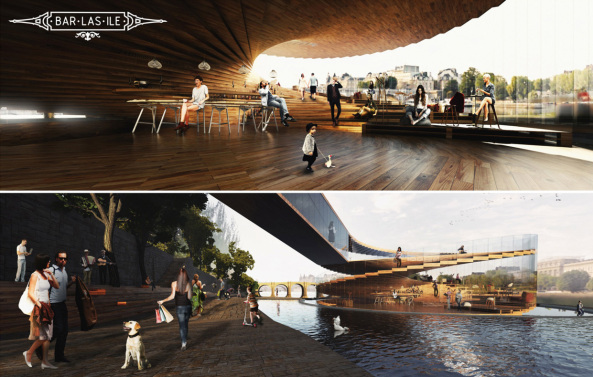 Pedro Manuel Ara�jo, Michael Oliveira,Tomas Ghisellini, Andrea Andreotti, Nicola Cataldo, joon Bom Shim, Frank Dittel, Andreas Bl�dow, Vera K�lblin, Belinda Pradella, Szymon Nowakowski, Jedrzej Pawlaczyk, Dorota Piechocinska, Alan Lau, Sand Helsel, Vivian Johnny, Kwang Min Lee, Jae Hyun Kim, Hyung Gyu Kim, Kenny Kim, Luiz Eduardo Lupatini, Hideaki Nishimura, Oliwia Stachowska, Anna Sokalska, Champagnerbar, Paris, Pont des Arts, Br�cke, Wettbewerb, Studentenwettbewerb, Pavillon, Glaskasten, Pariscope, Architectural Competition, Concours d'Architecture, Studenten, Architekturwettbewerb, Ideenwettbewerb, Alkohol, Cocktails, Dekadenz, River Champagne Bar, France, Frankreich, Seine, AC-CA