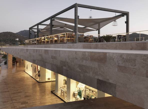 Emre Arolat Architects, T�rkei, Bodrum, Yalikavak Palmarina, Yachthafen, Insel, Wohnungsbau, Hafen, Lokalcholorit, Kalkstein, travertin, turkey, housing, marina, Einkaufszentrum, shopping center, Glas