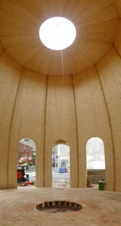 Raumlabor, Montreal, The Fountain House, Kanada, Installation, Wasser, Wasserpavilion, Esplanade Clark, Quartier des spectacles, conferences on water, Markus Bader, Holz, Vegetation, Fassade, Goethe-Institut, Trinkwasser, Wasserhaushalt, Goethe Institut Montreal, water, raumlabor berlin, acting in public, Installation im �ffentlichen Raum, Kunst im �ffentlichen Raum