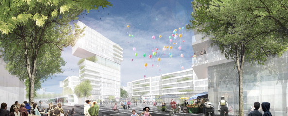 Atelier Thomas Pucher, Arge Reitter Kleboth, Baumschlager Eberle Lochau, Hohensinn Architektur, HPP Hentrich Petschnigg Partner, Gerhard Pfeifer, Gerhard Kreutzer, Arge MRP, Ernst Giselbrecht + Partner, Alt&#x2010;Reininghaus Goes Smart, Eggenberg, Graz, Loft, Stadtquartier, Wohnungsbau, Verdichtung, hochverdichtet, smart city, cities, Hochhaus, Hochhuser, Wohnhochhaus, Shopping, Einkaufen, Quartier, Stadtteil, Stadterweiterung, Stadtumbau, Typologie, Blocktypologie