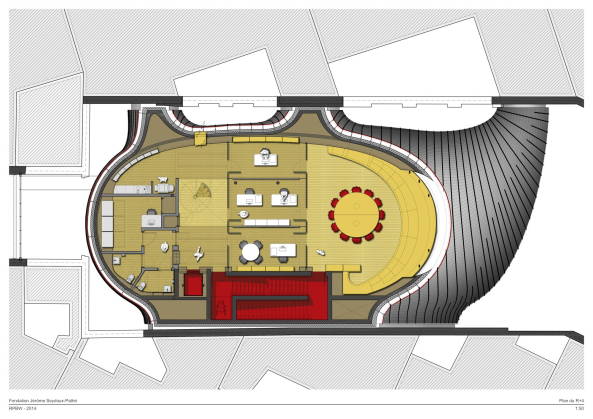 Pathe Foundation, Fondation J�r�me Seydoux Path�, Renzo Piano, Fondation Path�, headquarter, B�rositz, Fassade, Archivgeb�ude, Archiv, Ausstellung, Stiftung Pathe, Transparenz, �ffenlticher Raum, Gew�chshaus, greenhouse, Tageslicht, Garten, Glas, glass, natural light, Filmkunst, cinematographic art