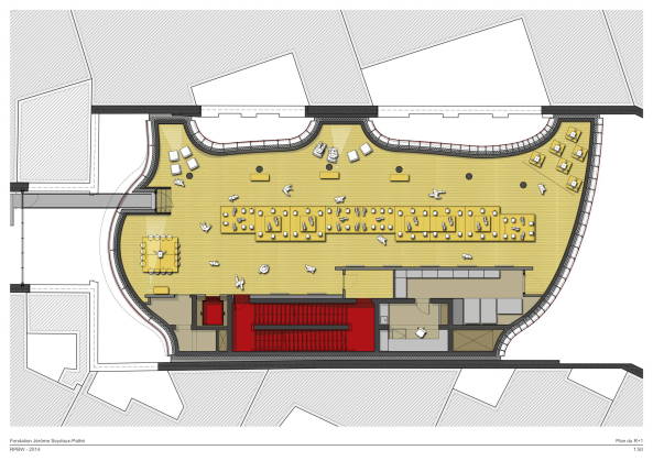 Pathe Foundation, Fondation J�r�me Seydoux Path�, Renzo Piano, Fondation Path�, headquarter, B�rositz, Fassade, Archivgeb�ude, Archiv, Ausstellung, Stiftung Pathe, Transparenz, �ffenlticher Raum, Gew�chshaus, greenhouse, Tageslicht, Garten, Glas, glass, natural light, Filmkunst, cinematographic art