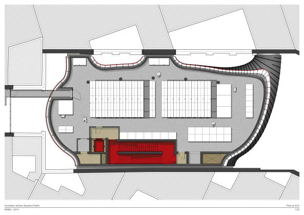 Pathe Foundation, Fondation J�r�me Seydoux Path�, Renzo Piano, Fondation Path�, headquarter, B�rositz, Fassade, Archivgeb�ude, Archiv, Ausstellung, Stiftung Pathe, Transparenz, �ffenlticher Raum, Gew�chshaus, greenhouse, Tageslicht, Garten, Glas, glass, natural light, Filmkunst, cinematographic art