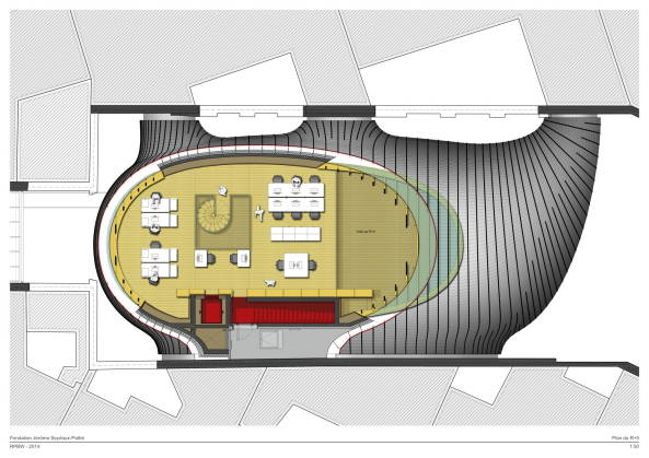 Pathe Foundation, Fondation Jrme Seydoux Path, Renzo Piano, Fondation Path, headquarter, Brositz, Fassade, Archivgebude, Archiv, Ausstellung, Stiftung Pathe, Transparenz, ffenlticher Raum, Gewchshaus, greenhouse, Tageslicht, Garten, Glas, glass, natural light, Filmkunst, cinematographic art