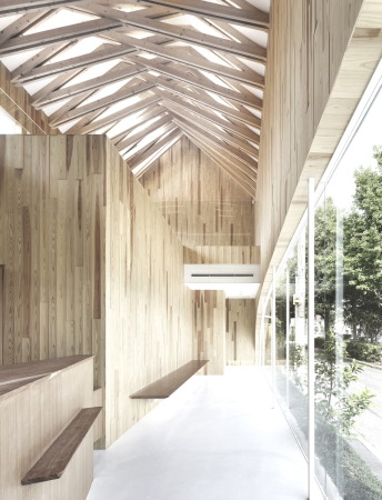 Zahnarztpraxis; von Kohki Hiranuma Architect & Associates; Neubau; Dentistry; Wood; Timber; Holz; wei�; Mino; Osaka; Architecutre; Japan; Satoshi Shigeta