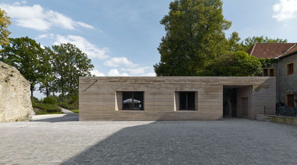 Sparrenburg, Bielefeld, Informationszentrum, Max Dudler, Stampfbeton, tamped concrete