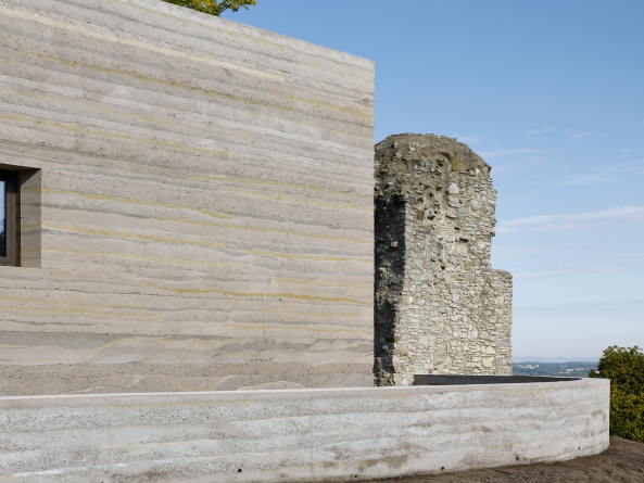 Sparrenburg, Bielefeld, Informationszentrum, Max Dudler, Stampfbeton, tamped concrete