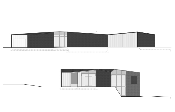 L'eran; The Screen; Alain Carle architecte; Montreal; Quebec; Saint Victor; See, Lake; Haus am See; House by the lake; brick; painted black; black brick; Rotzeder; Wentworth Nord; Einfamilienhaus; Family Home; Architektur; architecture, Adrien Williams