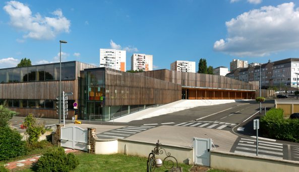 DFA Dietmar Feichtinger, Schulzentrum Albert Camus, Coulaines, Holz, school centre, wood, timber