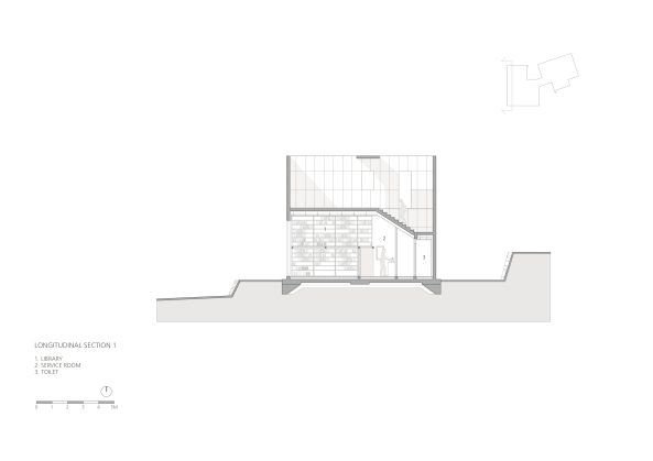 studio_GAON, Gapyeong, Gyeongki-do, Wohnhaus, housing, S�dkorea, House of Respect and Happiness, Einfamilienhaus, Bibliothek, Berglandschaft, Dachausbau, Beton, Stein