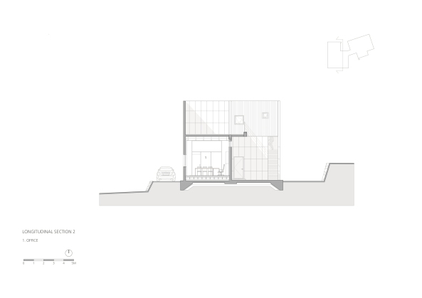 studio_GAON, Gapyeong, Gyeongki-do, Wohnhaus, housing, S�dkorea, House of Respect and Happiness, Einfamilienhaus, Bibliothek, Berglandschaft, Dachausbau, Beton, Stein