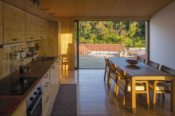 Palmela, Portugal, village, Kleinstadt, Barris Valley, Beton, concrete, Mittelalter, Monolith, Fassade, Ocker, Farbe, Holz, wood, Haus, Wohnhaus, housing, Weinbaugebiet, vineyard