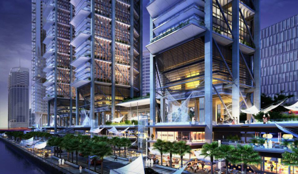 Richard Rogers; Rogers Stirk Harbour + Partners; Abu Dhabi; Vier Trme; Mischnutzung; Maryah Plaza; Al Maryah Island; Emirate; Insel; Towers; mixed-use development; Trme fr Maryah