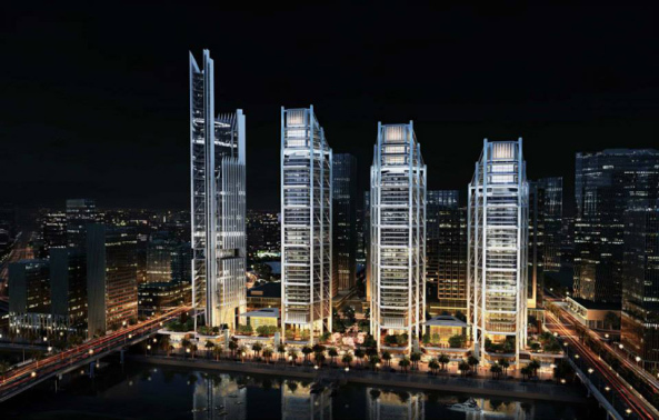Richard Rogers; Rogers Stirk Harbour + Partners; Abu Dhabi; Vier Trme; Mischnutzung; Maryah Plaza; Al Maryah Island; Emirate; Insel; Towers; mixed-use development; Trme fr Maryah