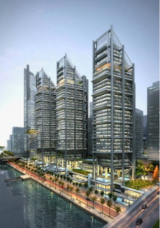 Richard Rogers; Rogers Stirk Harbour + Partners; Abu Dhabi; Vier Trme; Mischnutzung; Maryah Plaza; Al Maryah Island; Emirate; Insel; Towers; mixed-use development; Trme fr Maryah