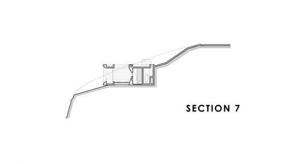 Casa Mo, Mo House, house, Wohnen, Wohnhaus, Chile, Zapallar, Hang, slope, Meer, Kste, Treppe, stair, ramp, Rampe, Berge, mountain, sea, Beton, Stahlbeton, reinforced concrete, seismic area, Erdbebengebiet, Titandioxid, cedarm Zedernholz, Fassade