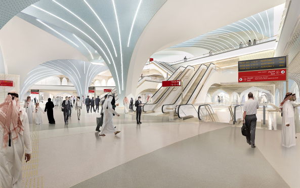 UNStudio, Doha, Katar, Qatar, Ben van Berkel, Metro, integrated railway, station, ffentlicher Verkehr, publis transport, Verkehrsnetz, network, line identity, design, vault, Gewlbe