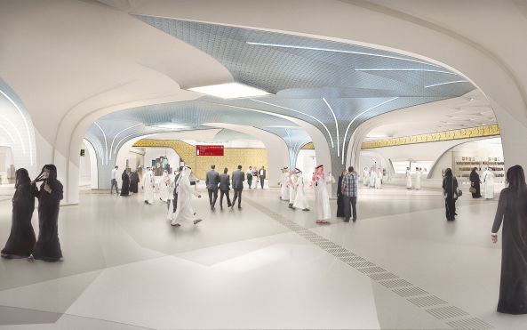 UNStudio, Doha, Katar, Qatar, Ben van Berkel, Metro, integrated railway, station, ffentlicher Verkehr, publis transport, Verkehrsnetz, network, line identity, design, vault, Gewlbe
