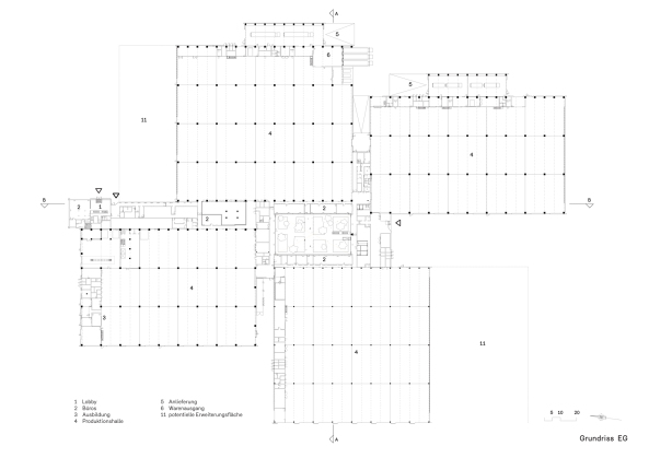 Barkow Leibinger  Architekten, Kaufbeuren, Berlin, HAWE Werk, Erffnung in Kaufbeuren, Halle, Hallenarchitektur, Fassade, Tragwerk, Neubau, construction, facade, corporate architecture, Frank Barkow, Regine Leibinger, HAWE Hydraulik, Produktionshalle, Baunetz, Baunetz-Meldungen, Allgu, Architektur im Allgu, Shed-Dach, Glas, Beton, Concrete, Profilglas, Bro, Verwaltung, Headquarter, Campus, Grne Fabrik