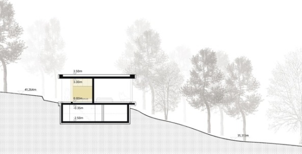 Sandwich am See, Beton, Concrete, Atelier ST, Leipzig, Haus am See, Wohnhaus, Schner Wohnen, Richtfest in Potsdam, Gro Glienicker See, Gro Glienicke, Silvia Thaut-Schellenberg, Sebastian Thaut, Privat Bauen, Einfamilienhaus, Betonhaus, Sandwich, kleine Huser, best architects, Glas, Industrieglas, Aussicht, Dachterrasse, Kiefern, Topographie, gnstig Bauen, Bauherren, Bauen bei Berlin, Richfest, Ausbau, Fenster, Glasfassade, facade, new architecture in germany, young architects