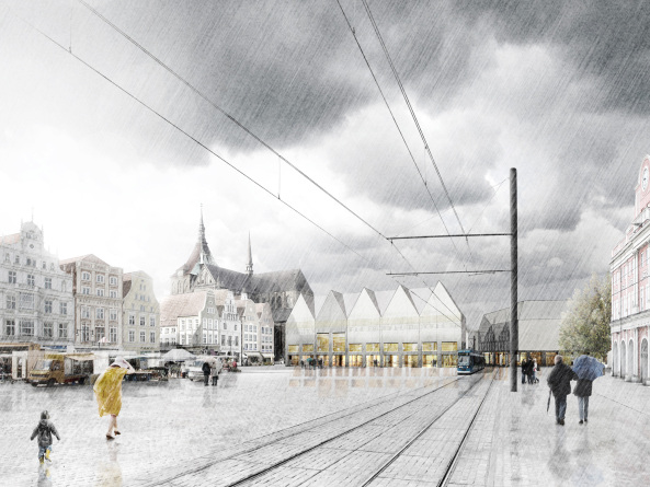 Rostock, stdtebaulicher Ideenwettbewerb, Neuer Markt Rostock, Quartierentwicklung, SMAQ, DE+ Architekten, Hbotter Strken, Am Vogelsang, Kleine Wasserstrae,  Verkhehrskonzept, Freiflchengestaltung, Sanierung, Stadterneuerung, Stadtentwicklung, Wohnungsbau, Quartiersplanung, urban planning, competition, urban regeneration