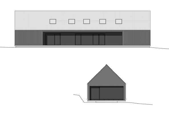 Neubau; Wohnhaus; Saarland; Ortsrand; Bayer & Strobel Architekten; Holzhaus; Holzrahmenbauweise; Faserzement-Wellplatten; landwirtschaftliches Bauen; Woodframehouse; Wood; Architecture; Ottweiler;