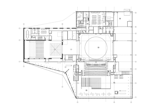 ALA Architects; Tuomas Uusheimo; Kuopio City Theatre; Theater; Umbau; Sanierung; Erweiterungsbau; Erg�nzungsbau; geknitterte Fassade; faltige Fassade; Faserbeton; Betonpaneele; l�wengelb; Finnland; Architektur;