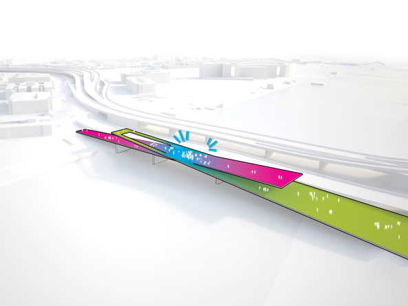 OMA, Brcke, Park, Washington D.C., OLIN, Bridges, Living Bridges, Highline High Line, New York, River, Anacostia, luxigon, scott kratz, mixed-use recreation project, howard university