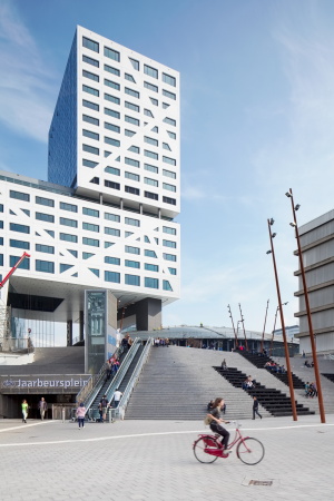 Jaarbeursplein 14, Utrecht, Stadsplateau, Utrecht, Dirk Jan Postel, Kraaijvanger, Christian Mller, Stadthaus, stadskantoor, Rathaus, Bahnhof, Verkehrsbau, Brogebude, Hochhaus, Superdutch, Dutch, city hall, mayor, Brgermeister, Benthem Crouwel Architects, central boulevard, Platz, Stadtplatz, Stadtkrone, Verwaltung, Stadtverwaltung, office building