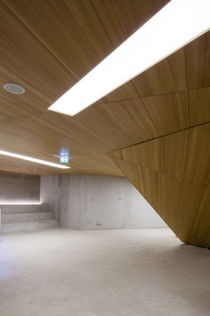 Konzerthaus Blaibach, Blaibach, Peter Haimerl, Monolith, unterirdischer Bau, Beton, Ortbeton, Akustik, Zuschauerraum, Stahl, Bhne, Konzertsaal, LED, concrete, steel, concert hall, stage