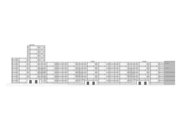 Authentizitt und Ornament; Schottenrock; Studentenwohnheim; Studentisches Wohnen am Silbermanpark; Augsburg; Hild und K; Architekten; Architektur; Wohnungsbau; Bahngleich; Lrmschutz; Betonfertigteile; Schottenkaros; Tartanmuster; Andreas Hild; Dionys Ottle; Matthias Haber; Lrmschutzriegel;