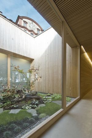 Insel Mainau, Comturey, Hein Architekten, Comturey Turm, Gastronomie, Hafen, Insel, island, port, Holzbau, Holz, wood, Caf�, Restaurant, Kiosk, Barrierefreiheit, Park, Dachgarten, Fassade, facade, rooftop garden, Holzkonstruktion, Magnesit-Estrich, Wei�tanne