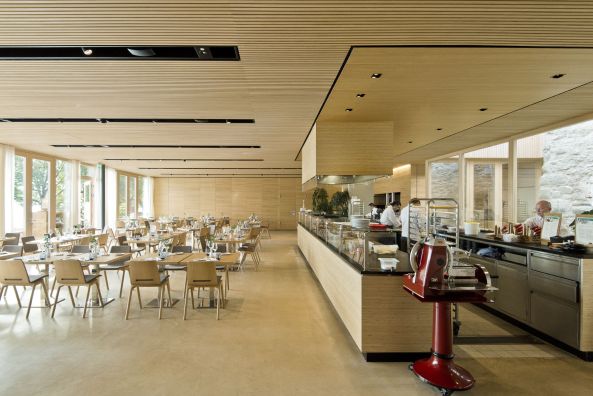 Insel Mainau, Comturey, Hein Architekten, Comturey Turm, Gastronomie, Hafen, Insel, island, port, Holzbau, Holz, wood, Caf�, Restaurant, Kiosk, Barrierefreiheit, Park, Dachgarten, Fassade, facade, rooftop garden, Holzkonstruktion, Magnesit-Estrich, Wei�tanne