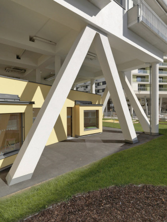 Stadlauer Strae, Wien, sterreich, 1220, Huss Hawlik, Star22, Scheifinger Partner, image industry, Kindergarten, GESIBA, Stelzenbau, Wohnquartier, Waagner-Biro-Gelndes, Ewald Kirschner, Wohnungsbau, Wohnbau, Maisonette, RAJEK BAROSCH Landschaftsarchitekten,