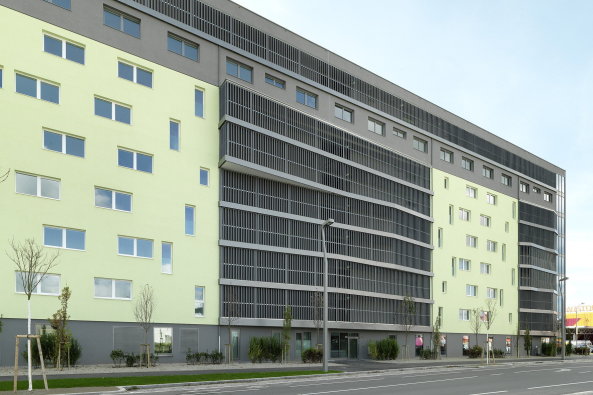 Stadlauer Strae, Wien, sterreich, 1220, Huss Hawlik, Star22, Scheifinger Partner, image industry, Kindergarten, GESIBA, Stelzenbau, Wohnquartier, Waagner-Biro-Gelndes, Ewald Kirschner, Wohnungsbau, Wohnbau, Maisonette, RAJEK BAROSCH Landschaftsarchitekten,