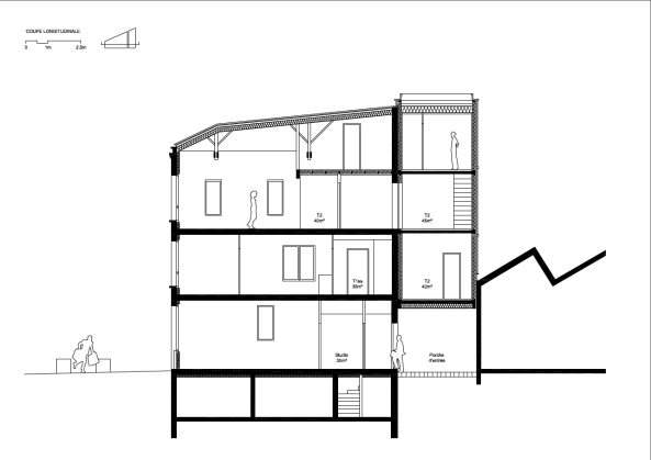 Atelier Ramdam, Saint-Denis, Maison Doisneau, Umbau, Wohnhaus, Erweiterung, Holz, Ziegel, housing, alteration, extension, wood, brick, BauNetz, uncube