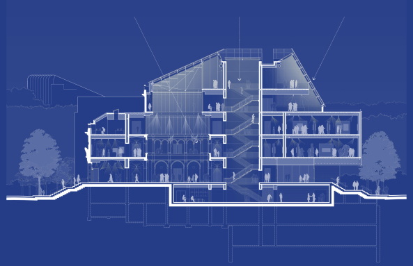 Cambridge, 32 Quincy Street, MA 02138, Harvard University, Harvard Art Museums, Museum, Renzo Piano, Museum, Boston, Carpenter Center for the Visual Arts, Le Corbusier, Kunstmuseum, Neubau, Beton Pyramide, Museumsbau, Kunst, Archologie, Kunstgewerbe, 2014, Fogg Museum, Busch-Reisinger Museum, Arthur M. Sackler Museum, Building Workshop, Beton, Innenhof, Glasdach, Glaspyramide