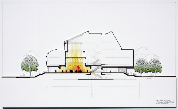 Cambridge, 32 Quincy Street, MA 02138, Harvard University, Harvard Art Museums, Museum, Renzo Piano, Museum, Boston, Carpenter Center for the Visual Arts, Le Corbusier, Kunstmuseum, Neubau, Beton Pyramide, Museumsbau, Kunst, Archologie, Kunstgewerbe, 2014, Fogg Museum, Busch-Reisinger Museum, Arthur M. Sackler Museum, Building Workshop, Beton, Innenhof, Glasdach, Glaspyramide