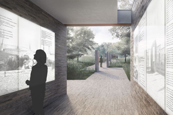 Gedenksttte, memorial, Wald der Erinnerungen, Gedenksttte der Bundeswehr, Potsdam, Henning-von-Tresckow-Kaserne, Rthnick, Bundeswehr, Architecture and Urban Space, Ehrenhaine, Ziegelsteine, Ziegel, Backstein, Wald, Erinnerung, Gedchtnis, Gedenken, Weg der Erinnerung, Soldaten, Stele, Denkmal, brick