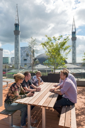 Utrecht, Bahnhof, Central Station, Ma�werk, Beton, Glas, Wohungsbau, Niederlande, Balkone, Treppen, Fassade, Ziegel, Stein, Kop van Lombok, Moschee, Mosque, Religion, Bouwfonds Ontwikkeling, Regio Midden, Amersfoort, Architectenbureau Marlies Rohmer, Floris Hund, Ronald Hageman, Kirsten Gabri�ls, Jan van Erven Dorens, Martin Koster, Boris Briels, Thea van den Heuvel, DAPh, Mietwohnung, zur Miete, renting, building, architecture,