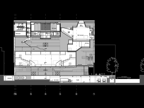 Pandora, Muziekpaleis, Utrecht, NL Architects, architectuurstudio HH, Patrick Fransen, Herman Hertzberger, aTA, Jo Coenen, Crossoverzaal, Tivoli Vredenburg, Musik, Jazz, Club, Hochhaus, Veranstaltungssaal, Party, Veranstaltungsgebude, Dancing, Limbok, Kop van Limbok, Pieter Bannenberg, Walter van Dijk, Kamiel Klaasse, Florent Le Corre