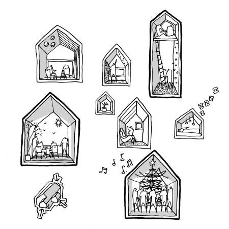 Cebra, Kereminde, Dnemark, children's home, Kinderheim, Holz, wood, Ziegelstein, tile, care centre, Satteldach, pitched roof, chimney, Schornstein, Flexibilitt, Innenraumorganisaiton, Innenraum, interior organisation, Kinder, children