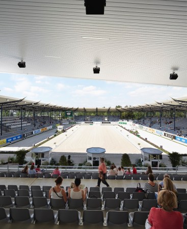 Dressurstadion, dressage stadium, Aachen-Soers, kadawittfeldarchitektur, Klaus Kada, Gerhard Wittfeld, Tribne, stand, BauNetz, uncube