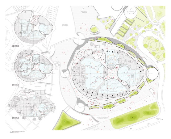 Insectarium, Biodme, Glass Pavilion, Lacaton & Vassal, Frdric Druot, FABG,  SNC Lavalin, Kuehn Malvezzi, Pelletier De Fontenay, Jodoin Lamarre Pratte, Dupras Ledoux, NCK, Neubau, Montreal, botanischer Garten, Glashaus, Garten, Pflanzen, Erlebnis, Wissenschaft, Park, Forschung, Gartenhaus, Kuppelbau, Erlebnispark, Science Centre, Canada, Wettbewerb, Gewinner, natural science Biodome, olympic park, Olympia, Nachnutzung, Umnutzung, Naturwissenschaften